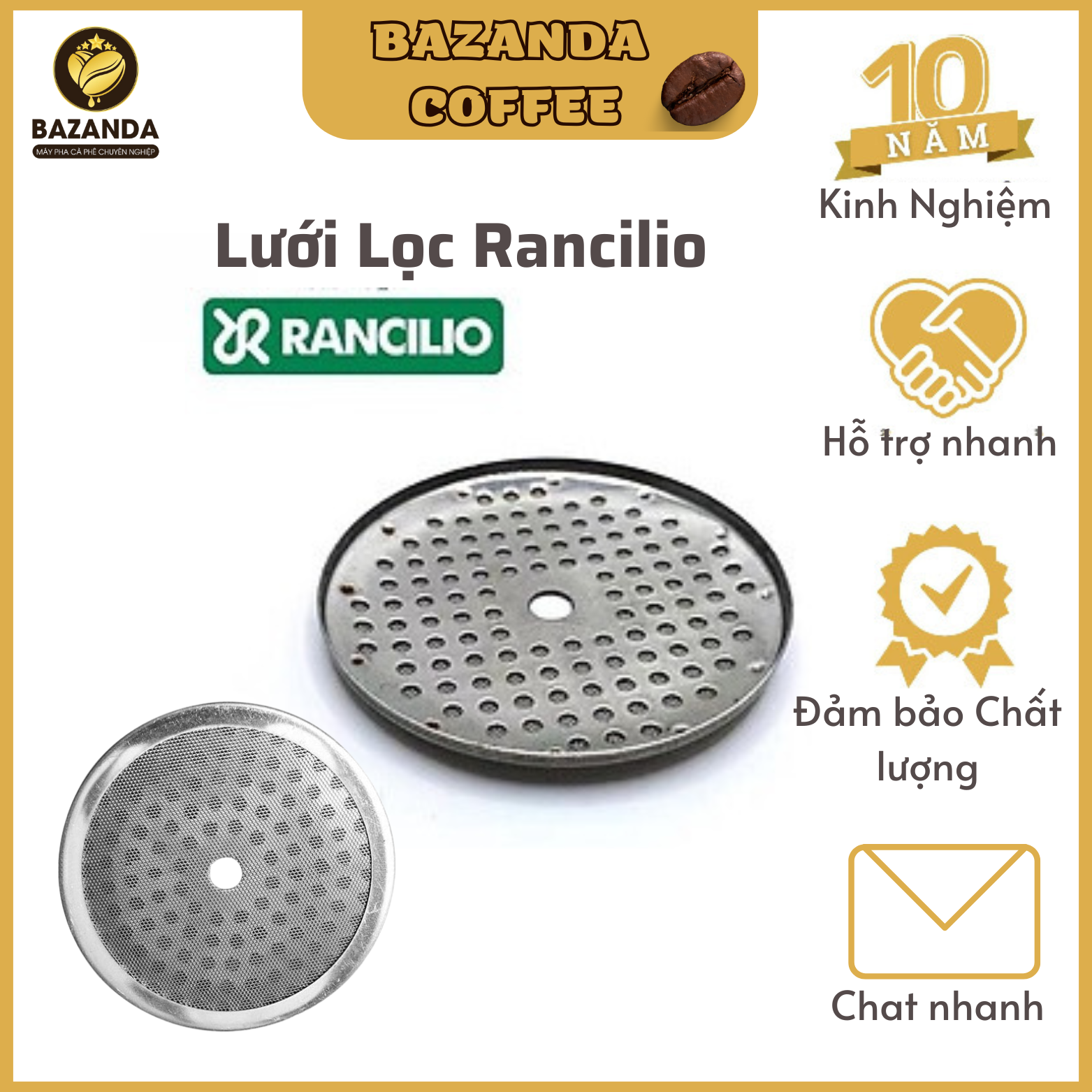 Lưới Lọc Họng Pha RANCILIO/ BEZZERA. Lưới lọc phi 57.5mm
